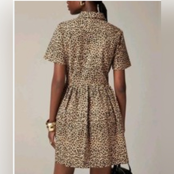 J. Crew A Line Shirt Dress in Leopard Chino for Women - Picture 2 of 8